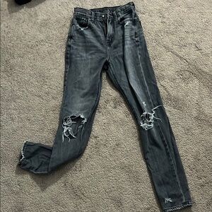 Distressed Black Women Jeans